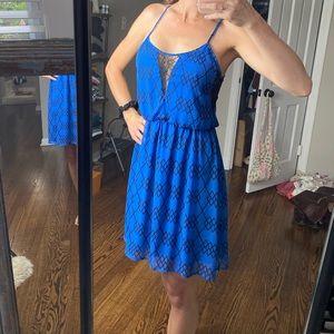 LUSH blue and black lace dress